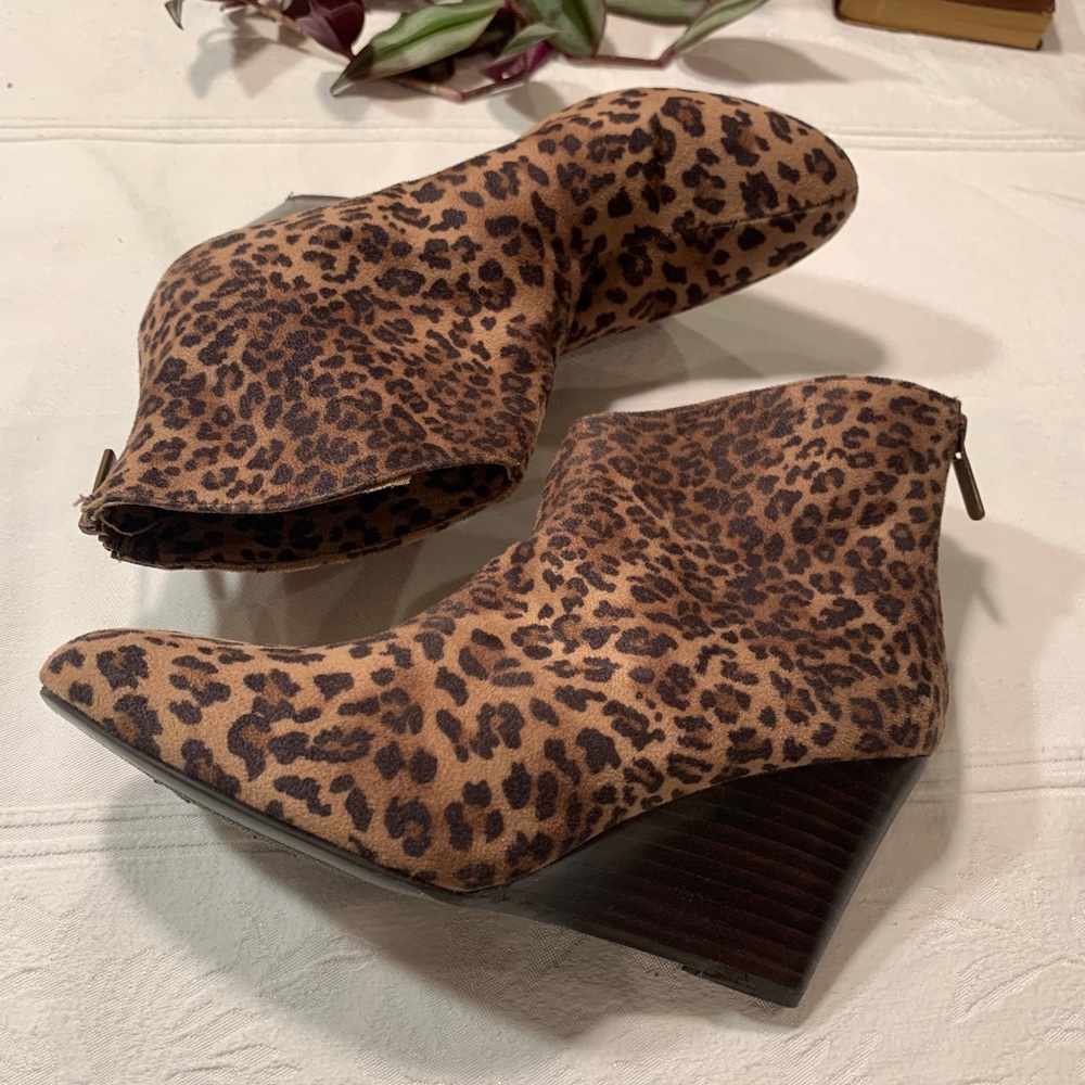 Tabitha Brown Leopard Wedged Bootie